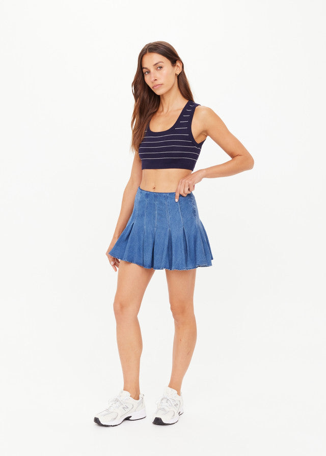 Lykke Jaida Pleated Skirt - Denim Blue