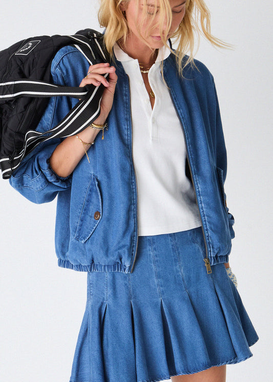 Lykke Jaida Pleated Skirt - Denim Blue