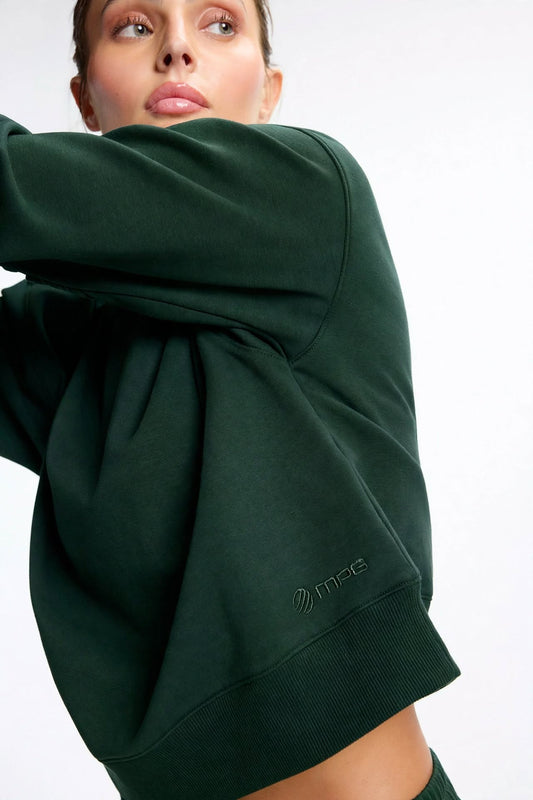 Ultra Soft Fleece Mock Crop Sweatshirt - Scarab