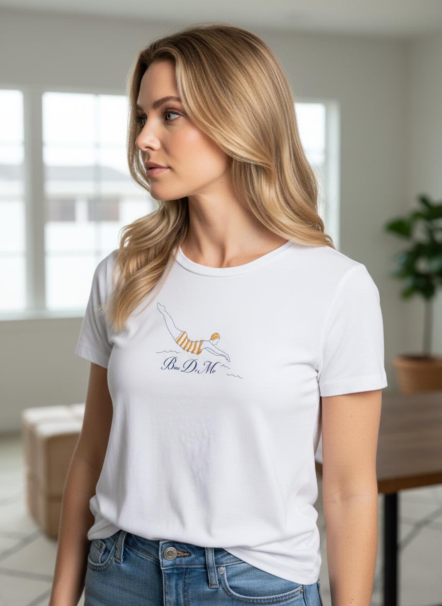 S/S Boxy Crew Tee - Bains De Mer - Optic White