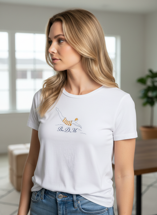 S/S Boxy Crew Tee - Bains De Mer - Optic White