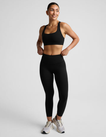 Glowzone High Waisted Midi Legging - Pitch Black