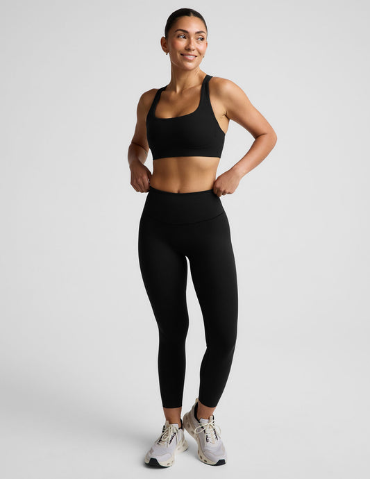 Glowzone High Waisted Midi Legging - Pitch Black