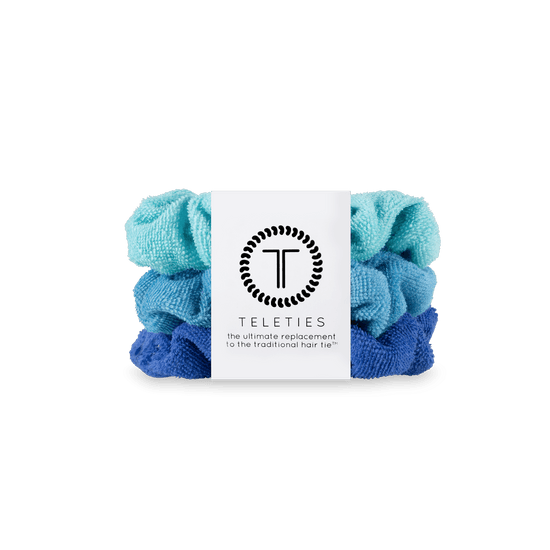 scrunchie for short hair teleties bora bora terry cloth promo