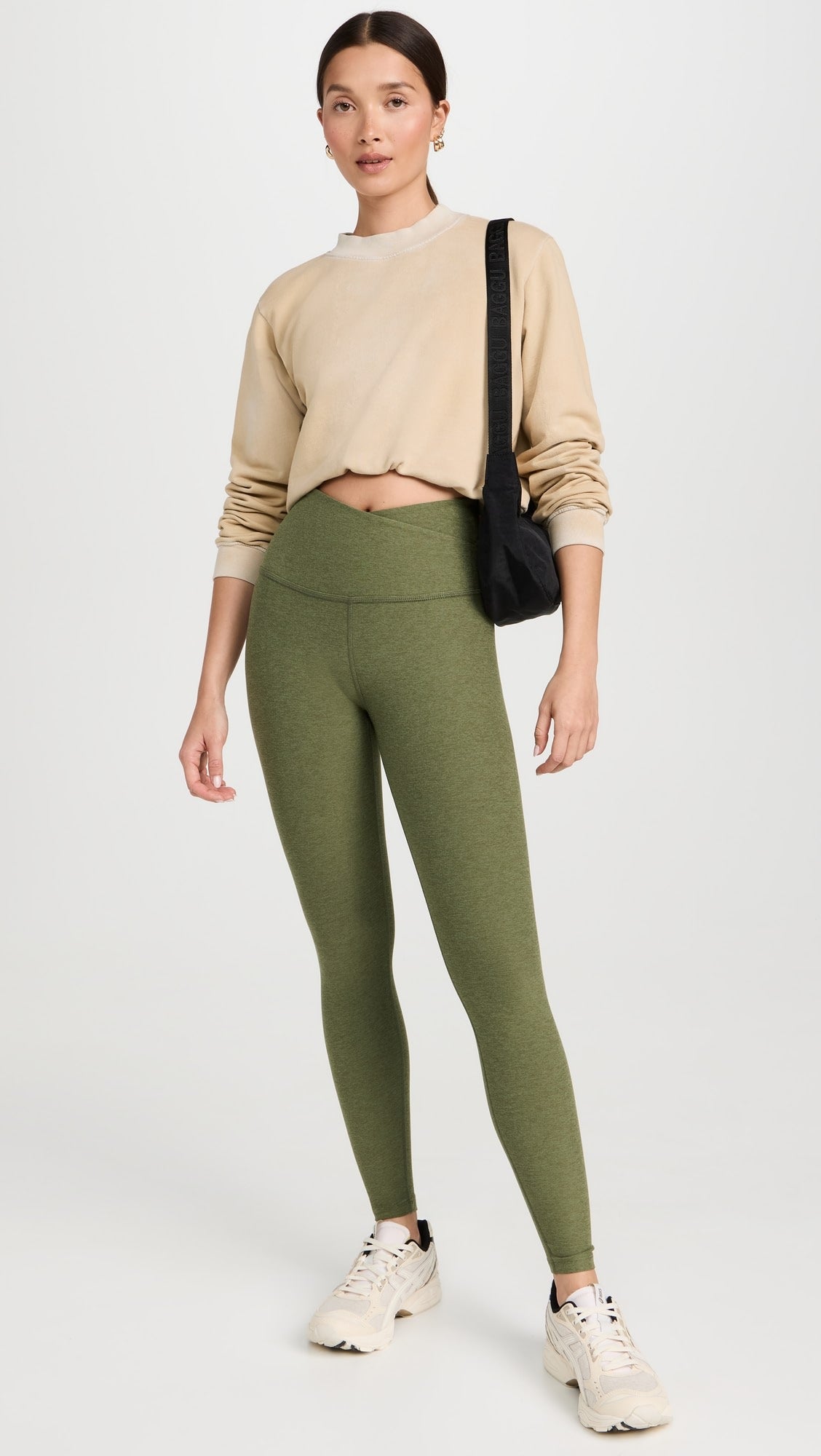 Spacedye At Your Leisure High Waisted Midi Legging - Moss Green Heather