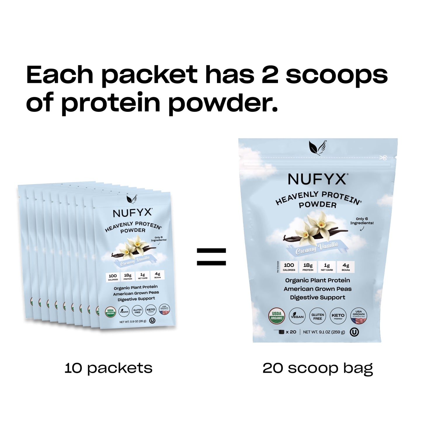 Heavenly Protein Powder - Vanilla - 10 Packets