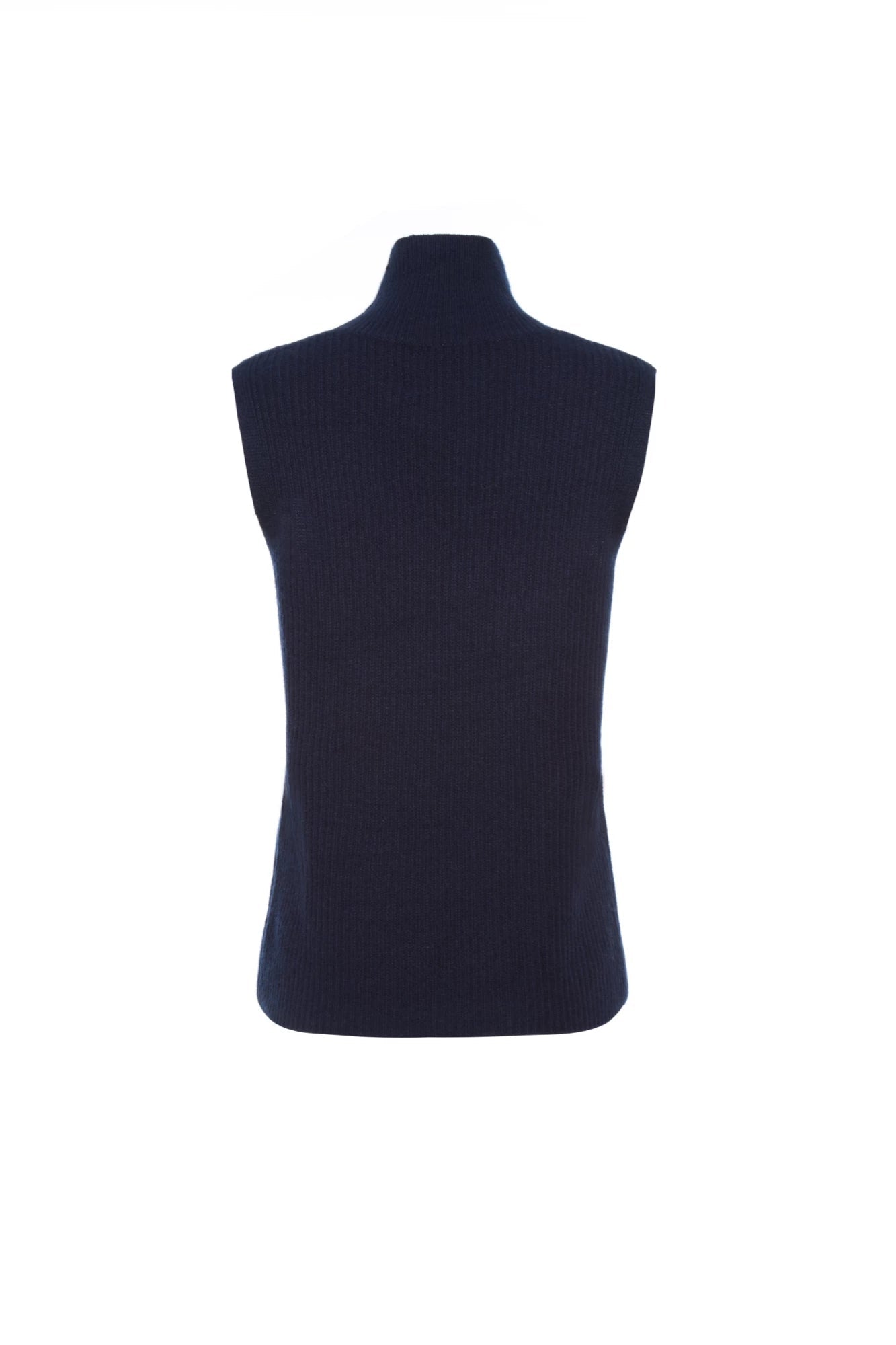 Nola Cashmere Short Sleeve Turtleneck Sweater - Navy