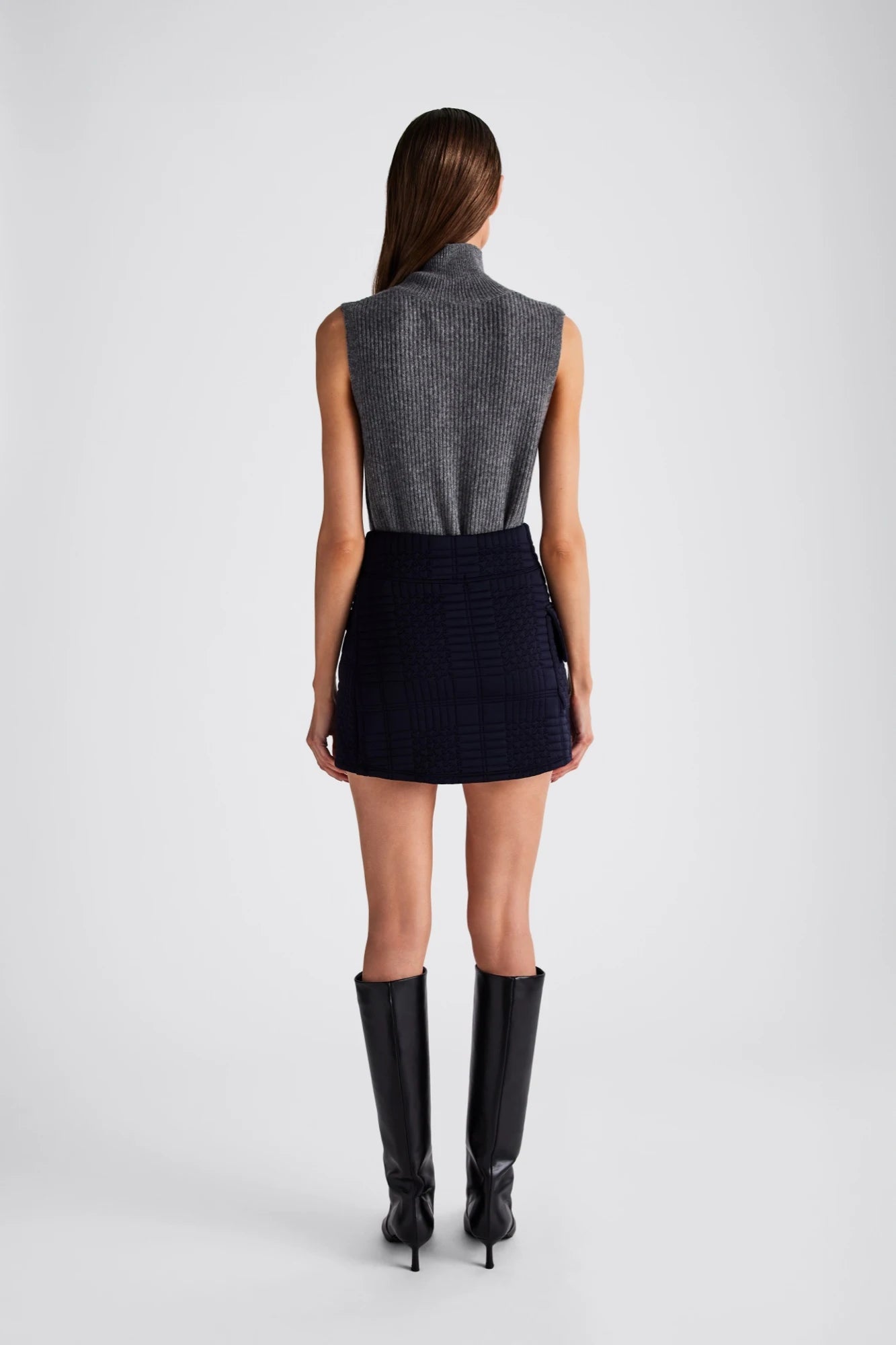 Reese Matlasse Cargo Mini Skirt - Navy