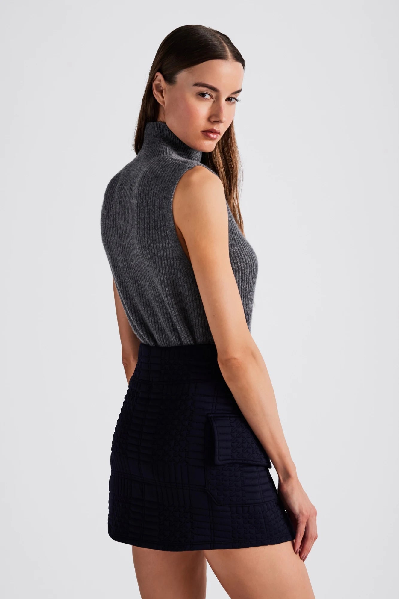 Reese Matlasse Cargo Mini Skirt - Navy