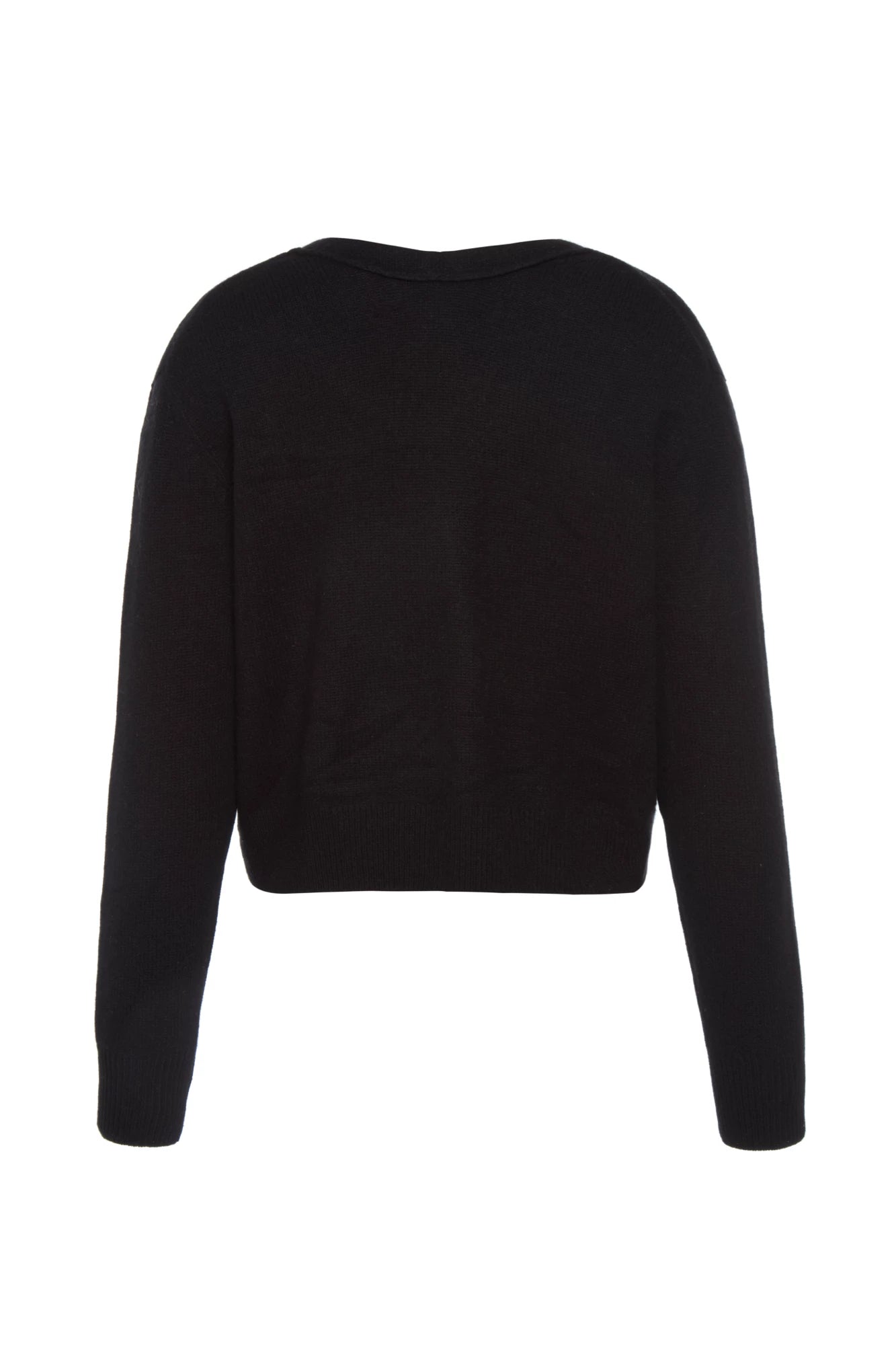 Zola Cashmere Long Sleeve V-Neck Sweater - Black