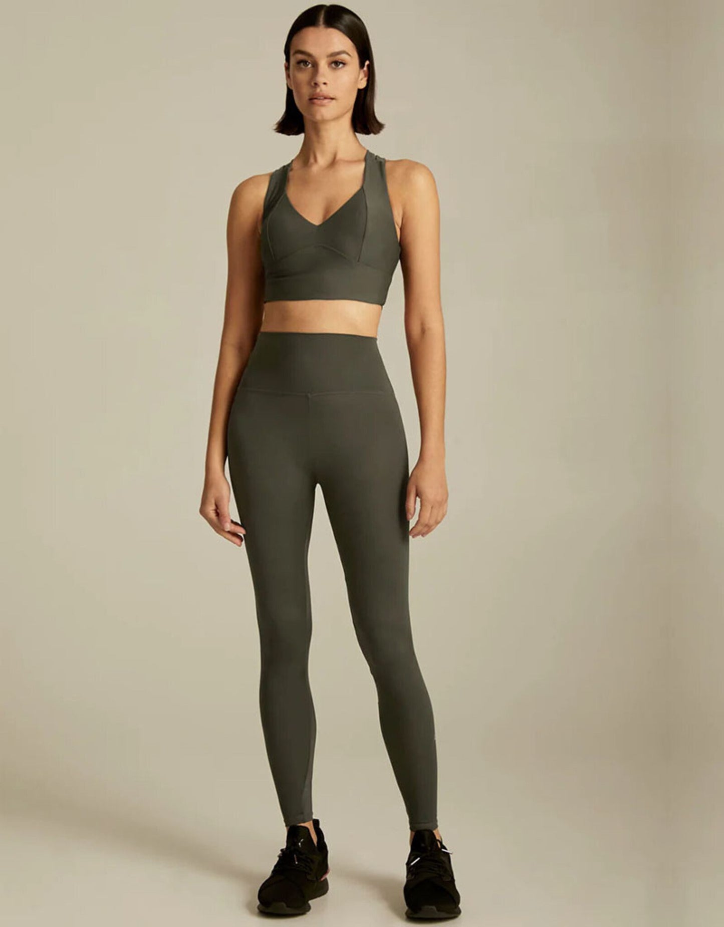 Row Legging - Olive Green