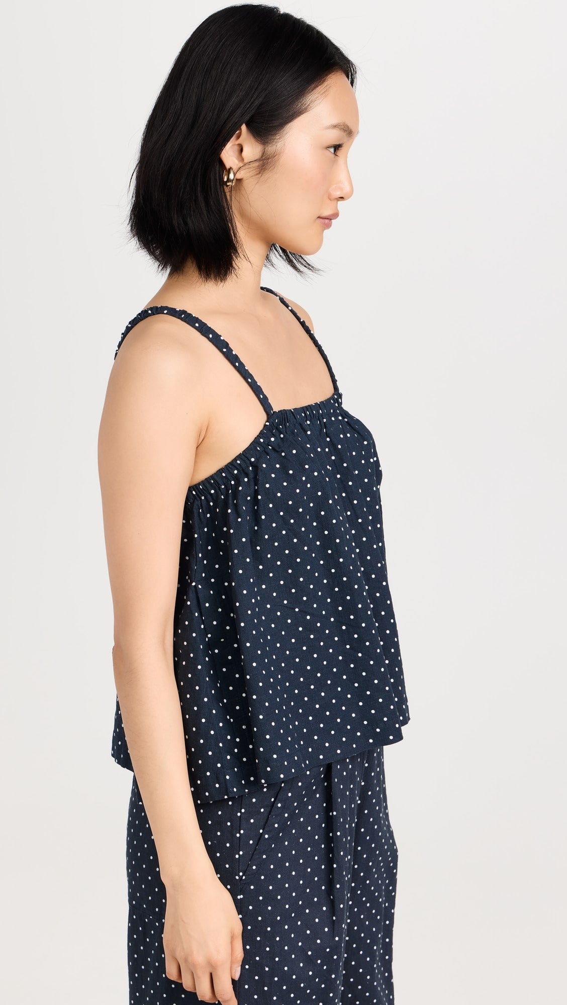 Linen Dot Swing Top