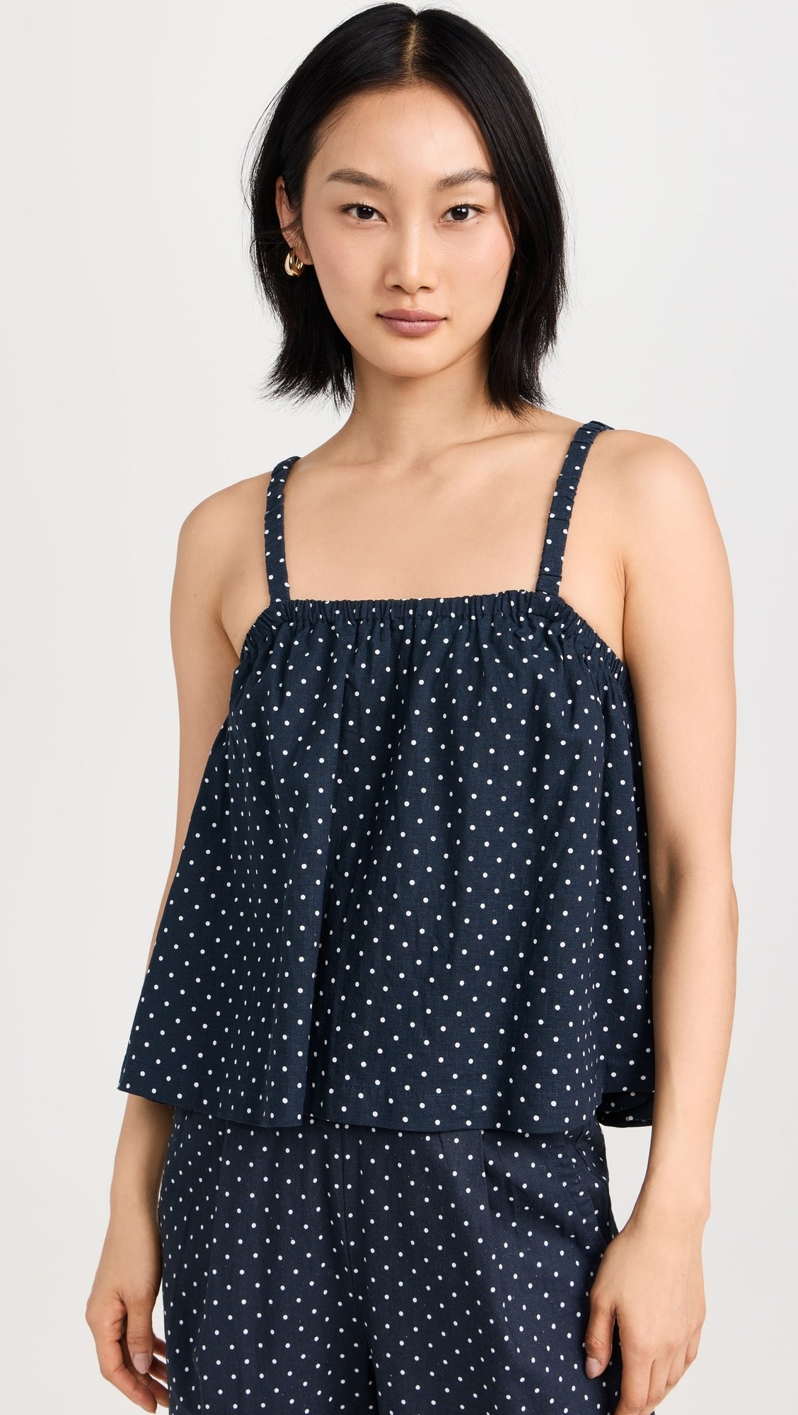 Linen Dot Swing Top