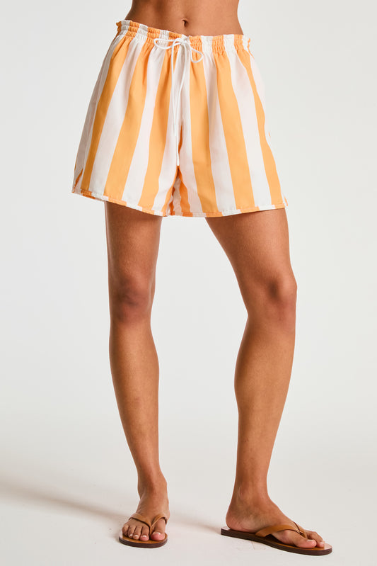 Year Soccer Short - Mango Stripe