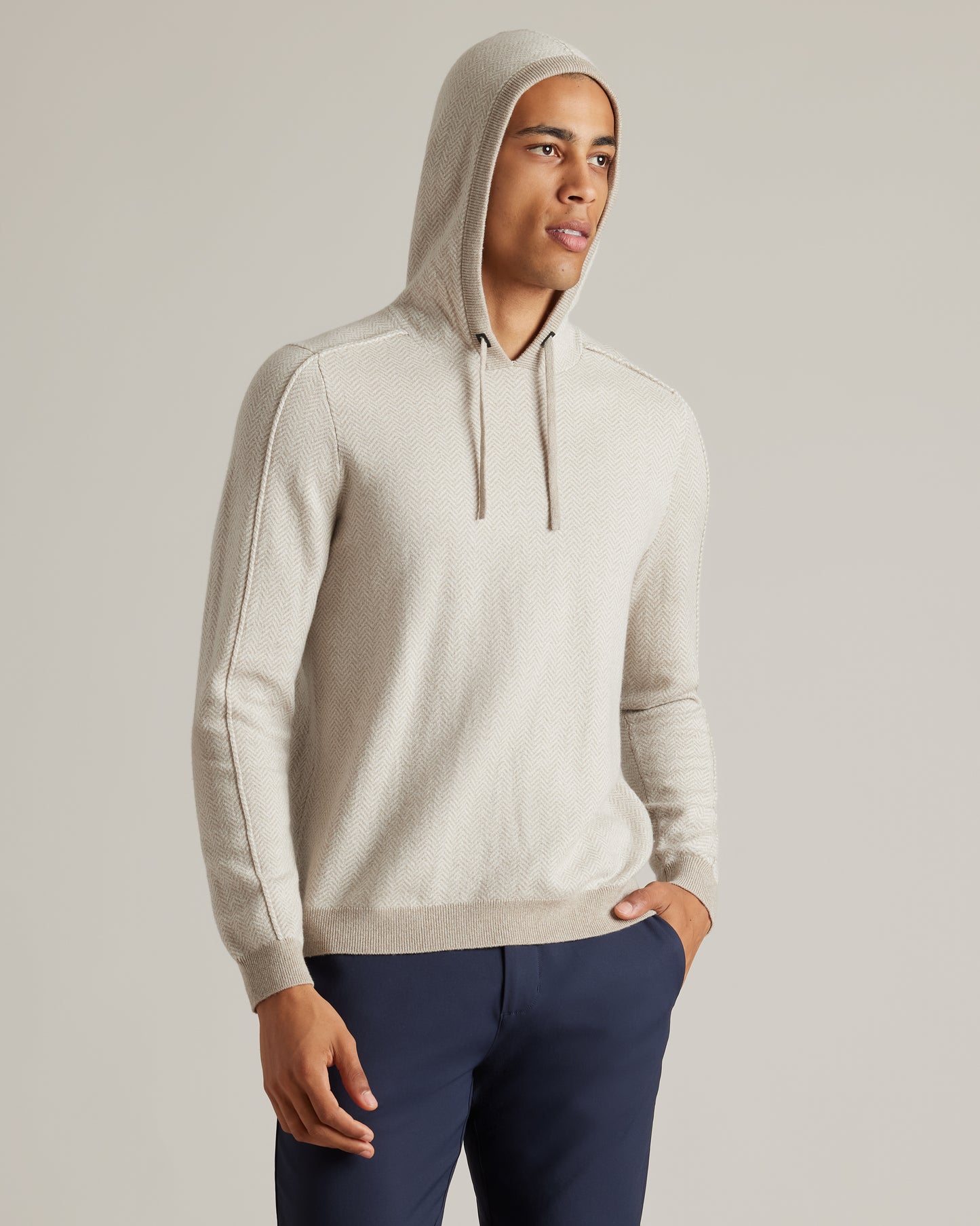 Emerson Knit Hoodie - Stone Marle