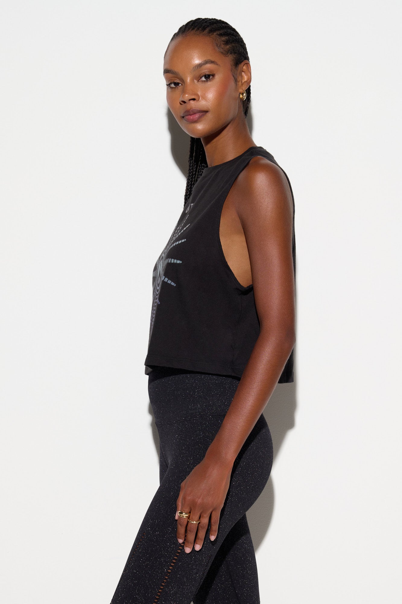 Emit Peace Spirit Crop Tank - Black