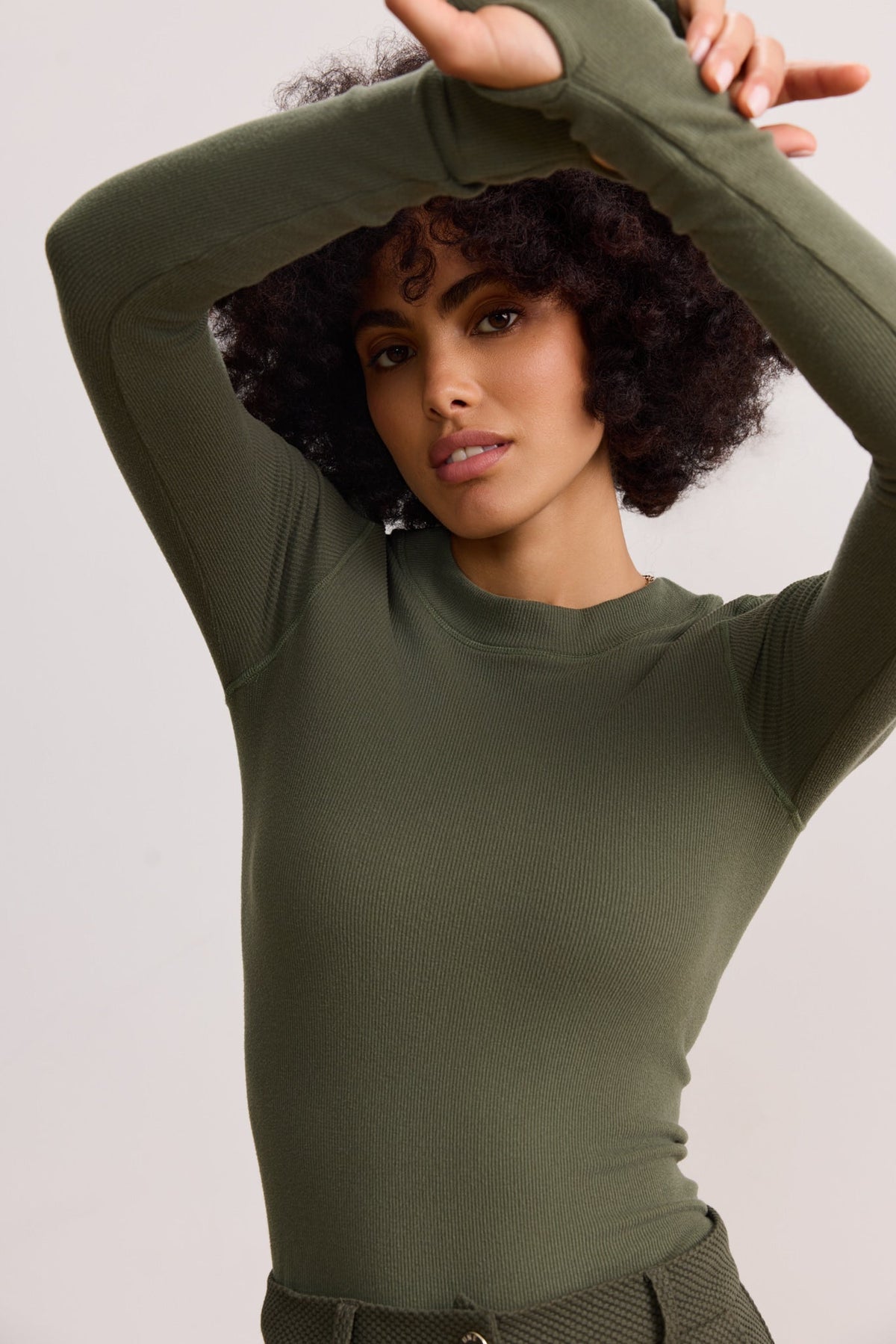 Maia Micromodal Soft Rib Longsleeve - Deep Moss