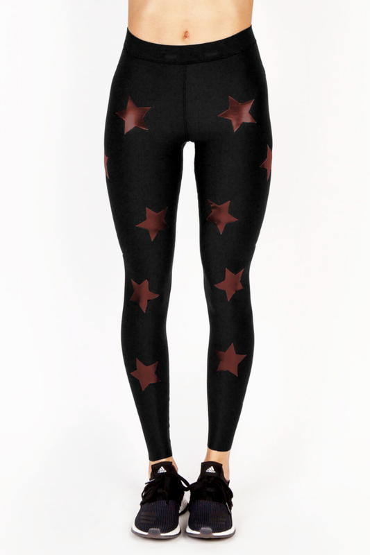 Ultra High KO Legging - Black/Red Stars