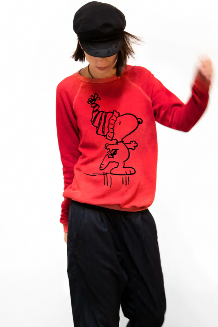 Basic Goodness Snow Skate Snoopy Raglan Sweatshirt